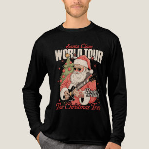 Santa Claus Wereldtour Cool Kerst Muziek Gitaar Tri-Blend Shirt