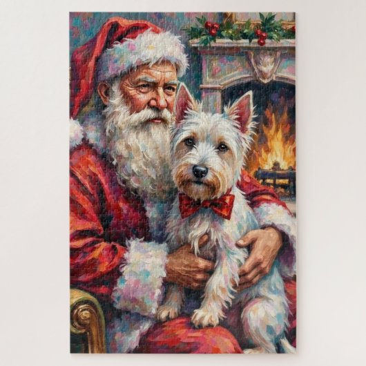Santa Claus West Highland White Terrier Christmas Legpuzzel (Verticaal)