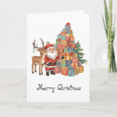 Santa Claus whimsical Folded Greeting Card Kaart (Voorkant)