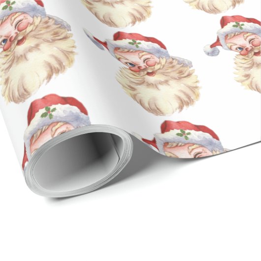  Santa Claus White Background Wrapper Cadeaupapier (Rol Hoek)