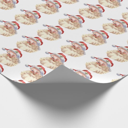  Santa Claus White Background Wrapper Cadeaupapier (Hoek)