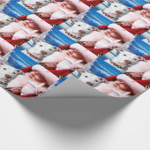 Santa Claus & White Pitbull Terrier Dog Cadeaupapier (Hoek)