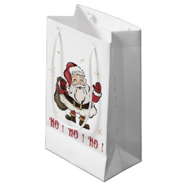 Santa Claus White Small Gift Bag Klein Cadeauzakje