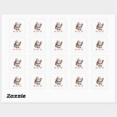 Santa Claus White Square stickers (Vel)