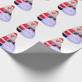 Santa Claus White Wrapping Paper Cadeaupapier (Hoek)