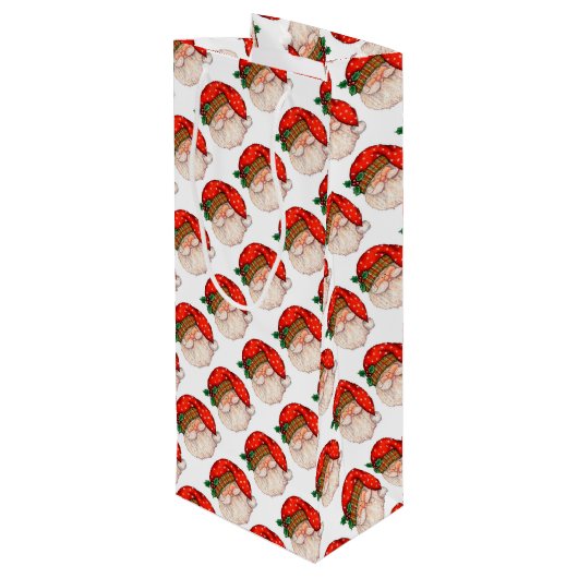 Santa Claus Wijn Cadeautas (Achterkant Gekanteld)