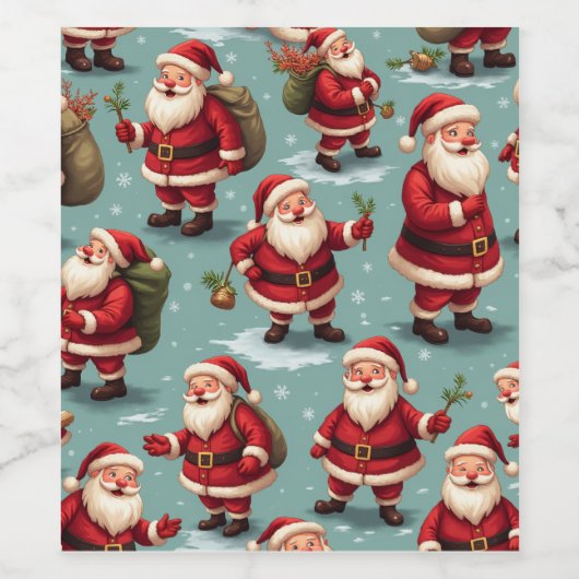 Santa Claus wijnfles interieur rekwisieten (Edit) Wijn Etiket (Enkel label)