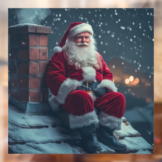 Santa Claus Window Cling Raamsticker (Vel 2)