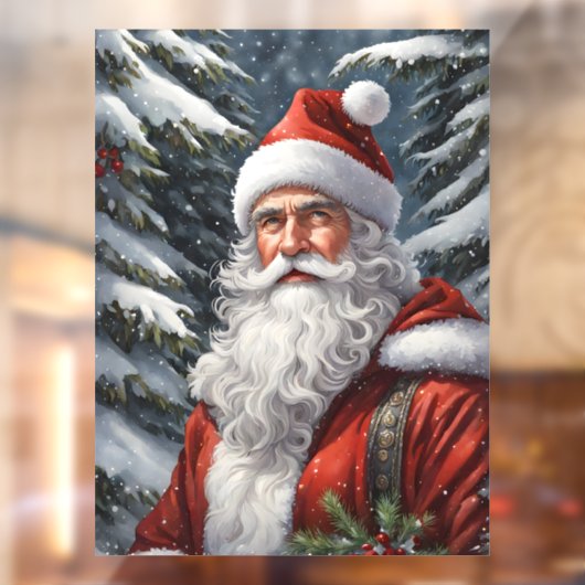 Santa Claus Window Cling Raamsticker (Vel 2)