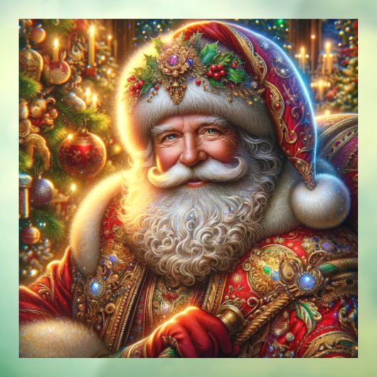 Santa Claus Window Cling Raamsticker (Vel 3)