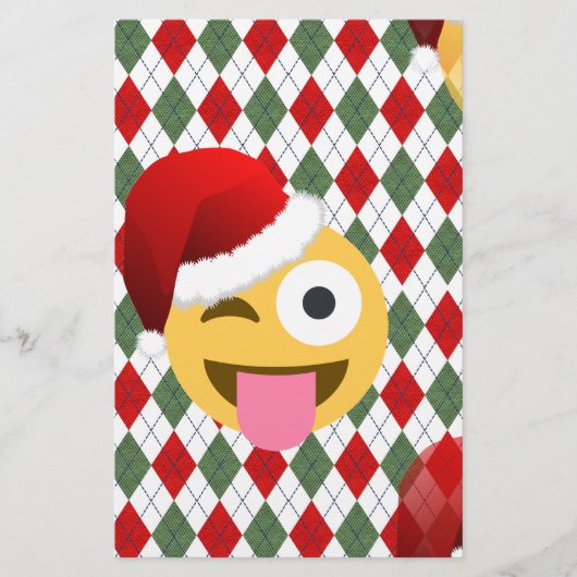 santa claus wink emoji briefpapier (Voorkant)