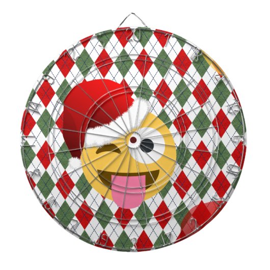 santa claus wink emoji dartbord (Voorkant)