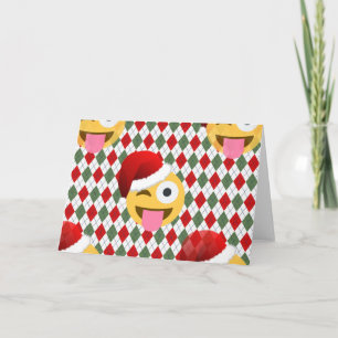 santa claus wink emoji feestdagen kaart