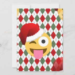 santa claus wink emoji feestdagenkaart