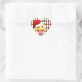 santa claus wink emoji hart sticker (Tas)