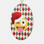 santa claus wink emoji keramisch ornament (Links)