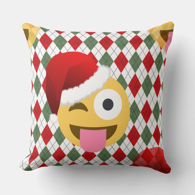 santa claus wink emoji kussen (Voorkant)