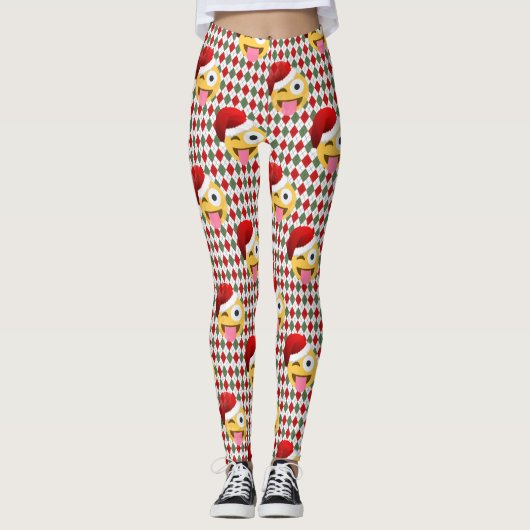 santa claus wink emoji leggings (Voorkant)