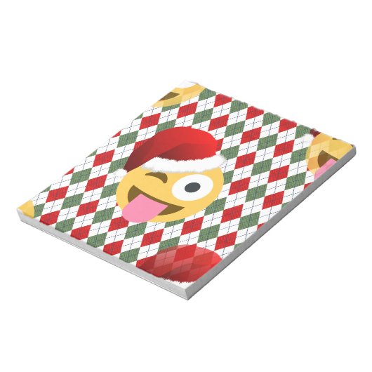 santa claus wink emoji notitieblok (Linkerzijde)