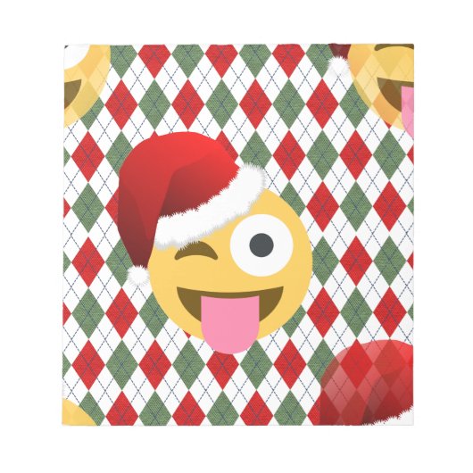 santa claus wink emoji notitieblok (Voorkant)