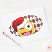 santa claus wink emoji ovale sticker (Envelop)