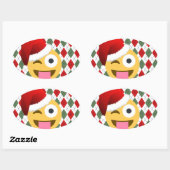 santa claus wink emoji ovale sticker (Vel)