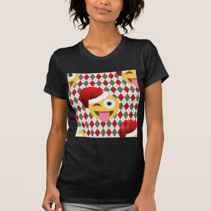santa claus wink emoji t-shirt