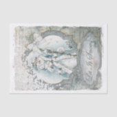 Santa Claus Winter Laat het sneeuwblauw Tissuepapier (Voorkant)