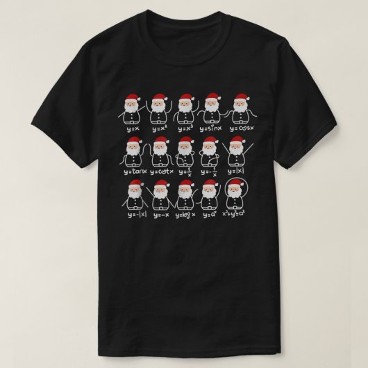 Santa Claus Wiskunde Stick Figures Funny Kerstmis T-shirt (Design voorkant)