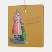 Santa Claus with a Sack of Gifts Keramisch Ornament (Links)