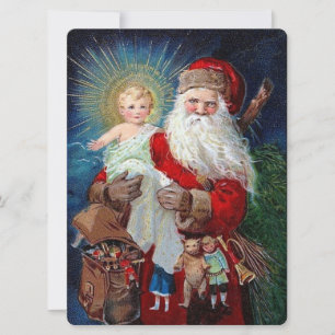 Santa Claus with Christ Child Feestdagenkaart