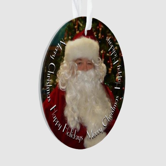 Santa Claus with Customizable Text Ornament (voorkant)