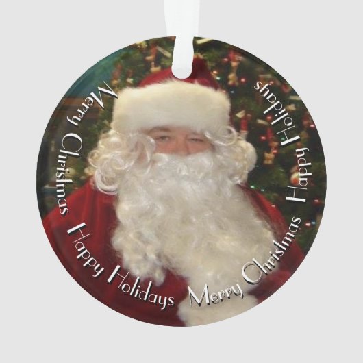 Santa Claus with Customizable Text Ornament (achterkant)