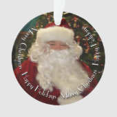 Santa Claus with Customizable Text Ornament (voorkant)