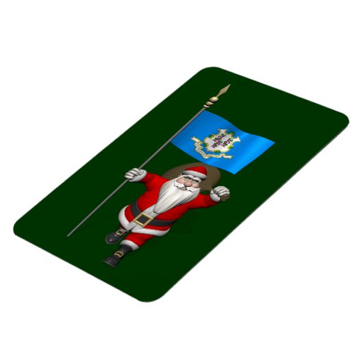 Santa Claus With Ensign Of Connecticut Magneet (Linkerzijde)