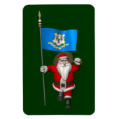Santa Claus With Ensign Of Connecticut Magneet (Verticaal)