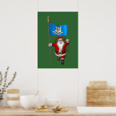 Santa Claus With Ensign Of Connecticut Poster (Keuken)