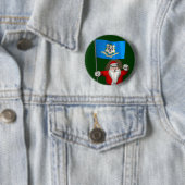 Santa Claus With Ensign Of Connecticut Ronde Button 5,7 Cm (In situ)