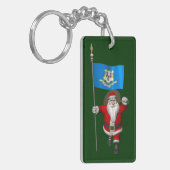 Santa Claus With Ensign Of Connecticut Sleutelhanger (Voorkant Links)