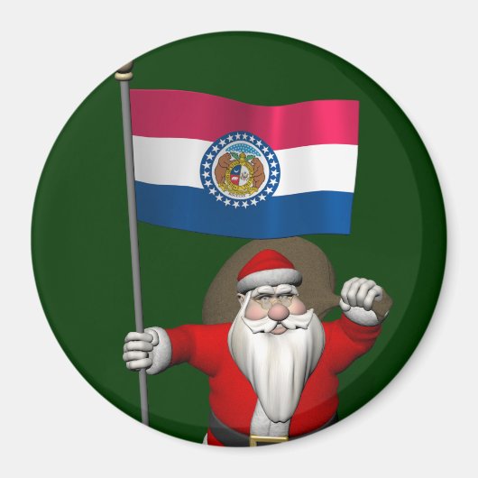 Santa Claus With Ensign Of Missouri Magneet (Voorkant)