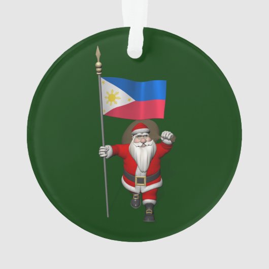 Santa Claus With Ensign Of The Philippines Ornament (achterkant)