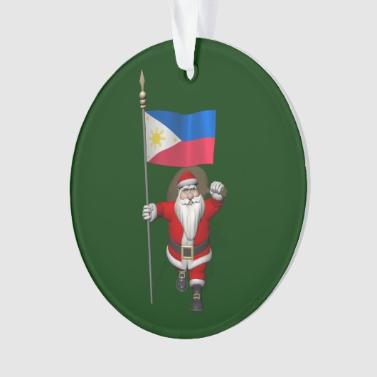 Santa Claus With Ensign Of The Philippines Ornament (voorkant)