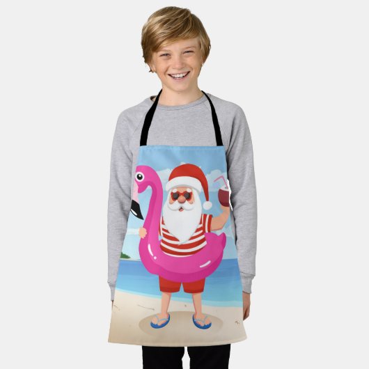 Santa Claus with flamingo inflatable ring Schort (Gedragen)