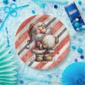 Santa Claus With Giant Snowball Papieren Bordje (Feest)
