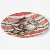 Santa Claus With Giant Snowball Papieren Bordje (Gekanteld)