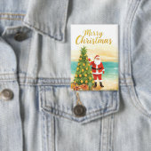 Santa Claus with Pineapple Christmas tree Button (Insitu)