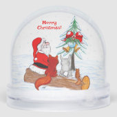 Santa Claus with Rabbit Fox and Squirrel Sneeuwbol (Achterkant)