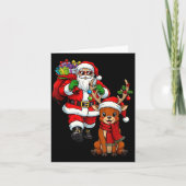 Santa Claus With Reindeer And Cool Christmas Kaart (Voorkant)