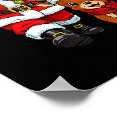 Santa Claus With Reindeer And Cool Christmas  Poster (Hoek)