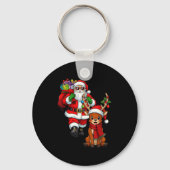 Santa Claus With Reindeer And Cool Christmas  Sleutelhanger (Voorkant)